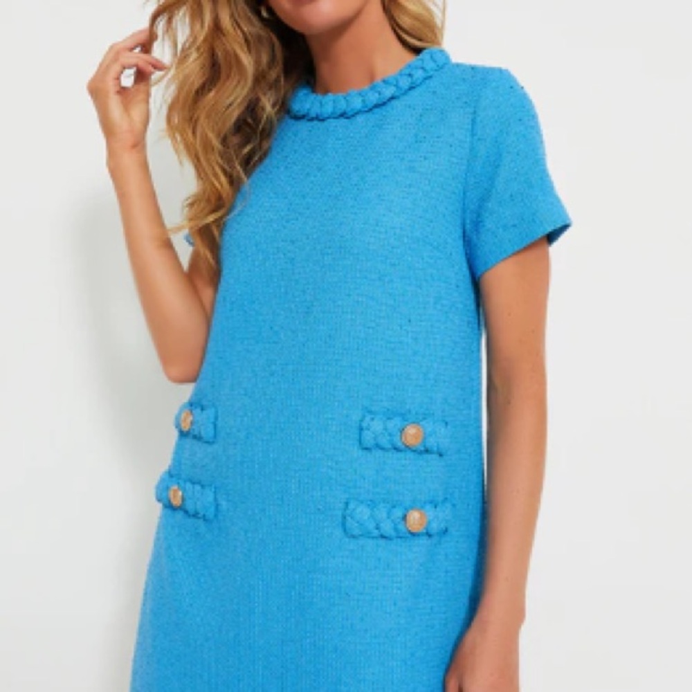 Tuckernuck Capri Blue Jackie Tweed Mini Dress